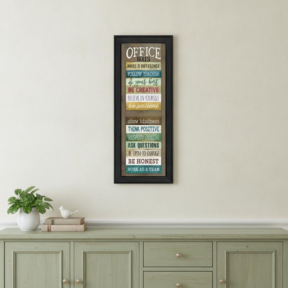 Office Rules 2 Black Framed Print Wall Art — view 6