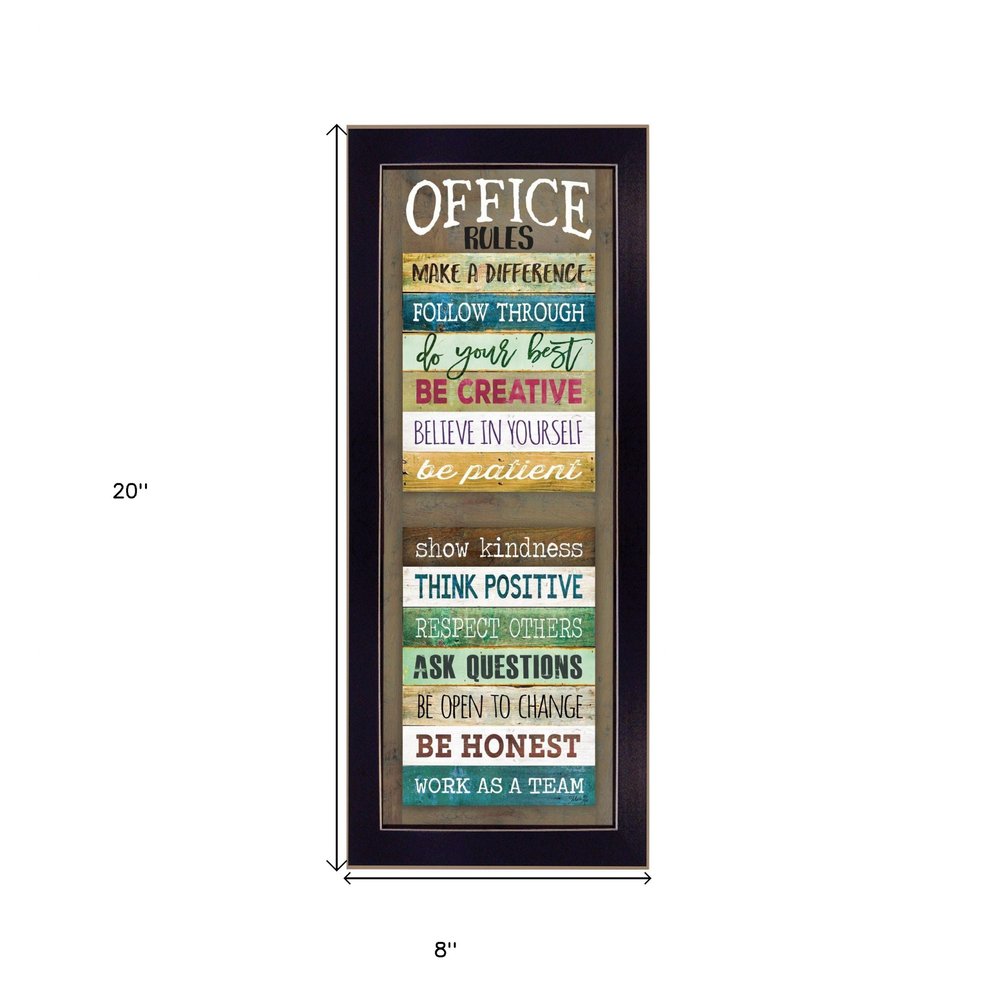 Office Rules 4 Black Framed Print Wall Art — view 5