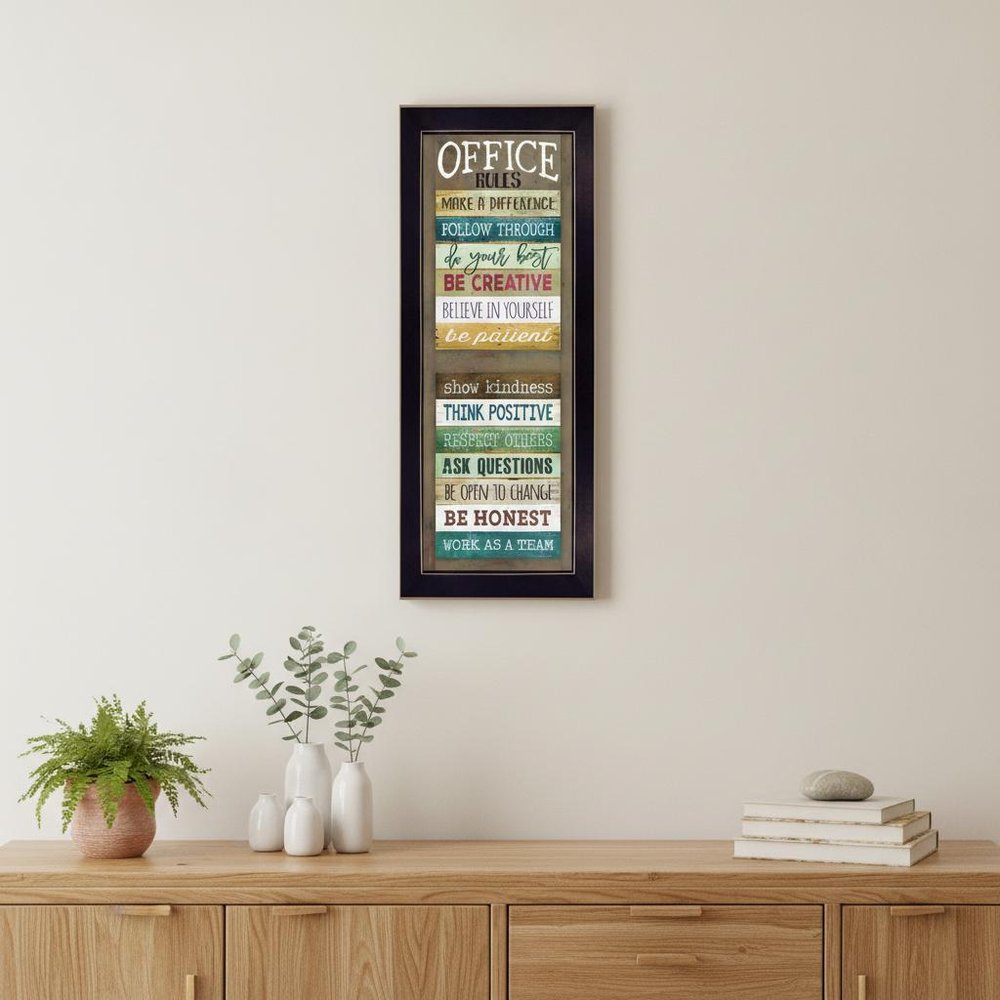 Office Rules 4 Black Framed Print Wall Art — view 6