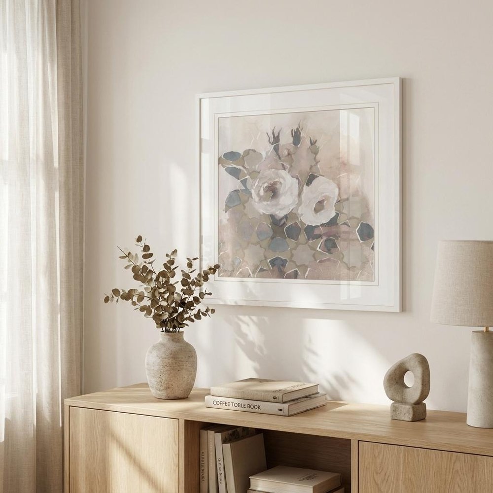 Transitional Blooms I 2 White Framed Print Wall Art — view 4