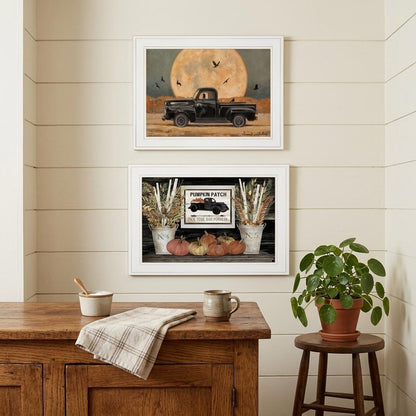 Set Of Two Harvest Moon 1 White Framed Print Kitchen Wall Art