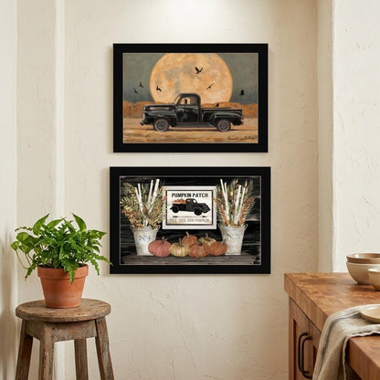 Set Of Two Harvest Moon 3 Black Framed Print Kitchen Wall Art