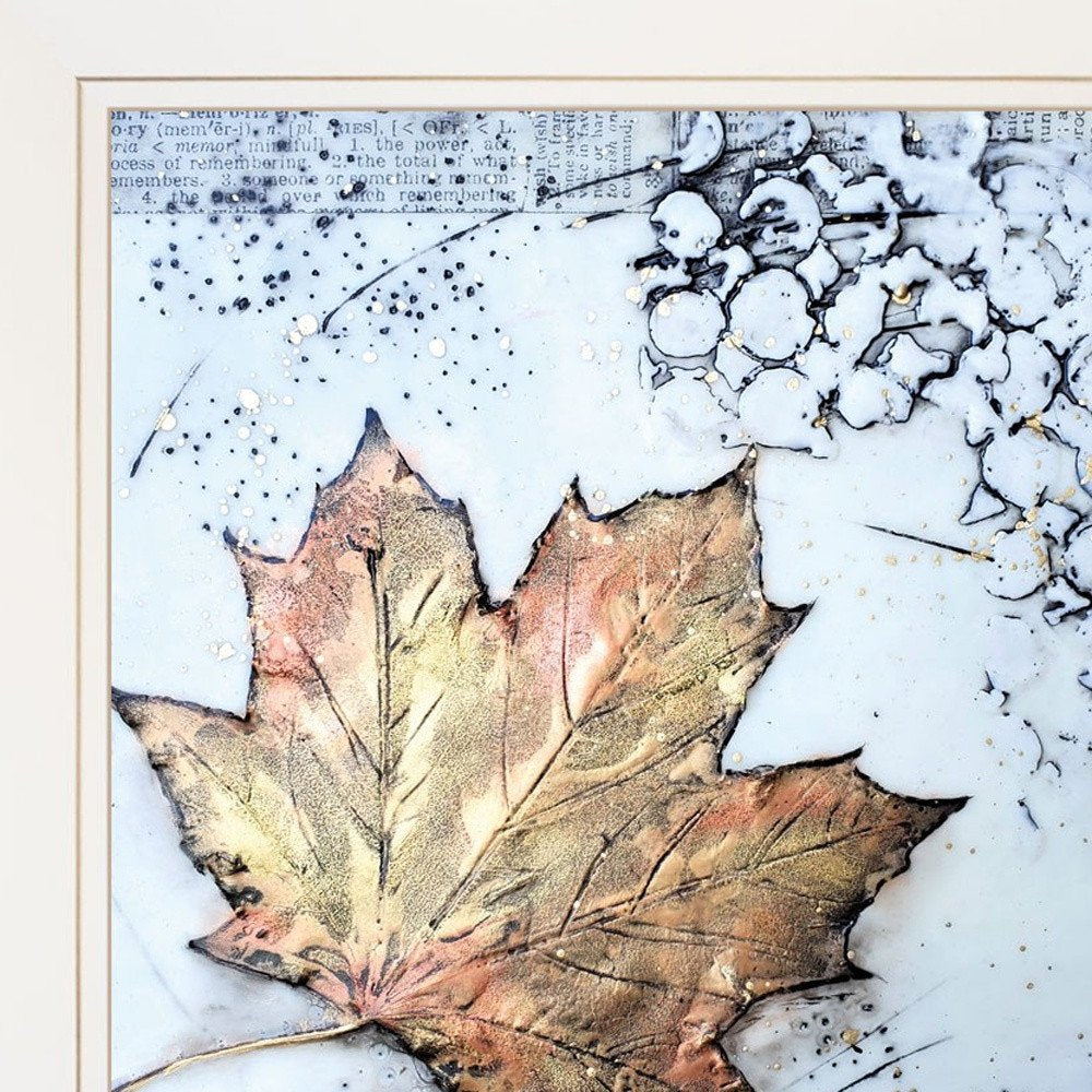 Set Of Two Channeling Fall Leaves White Framed Print Wall Art — view 4