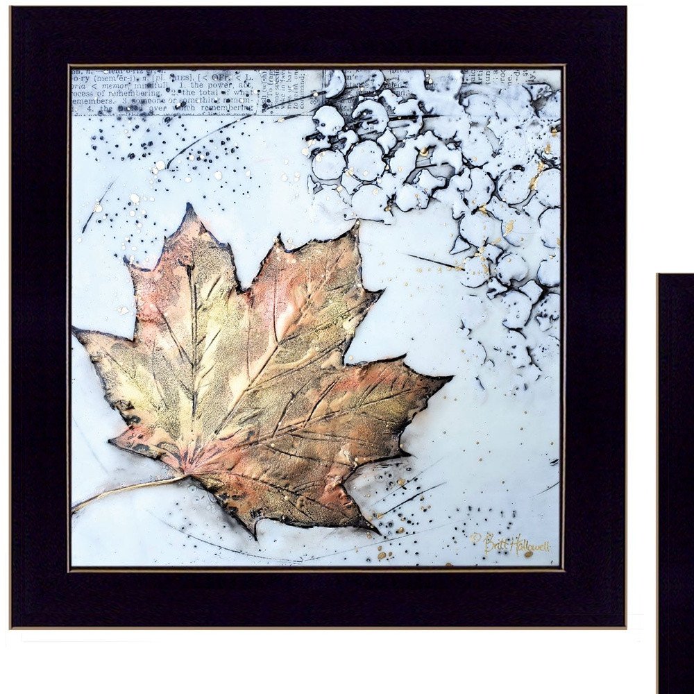 Set Of Two Channeling Fall Leaves I and III 3 Black Framed Print Wall Art — view 4