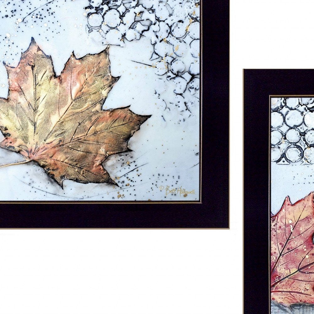 Set Of Two Channeling Fall Leaves I and III 3 Black Framed Print Wall Art — view 6