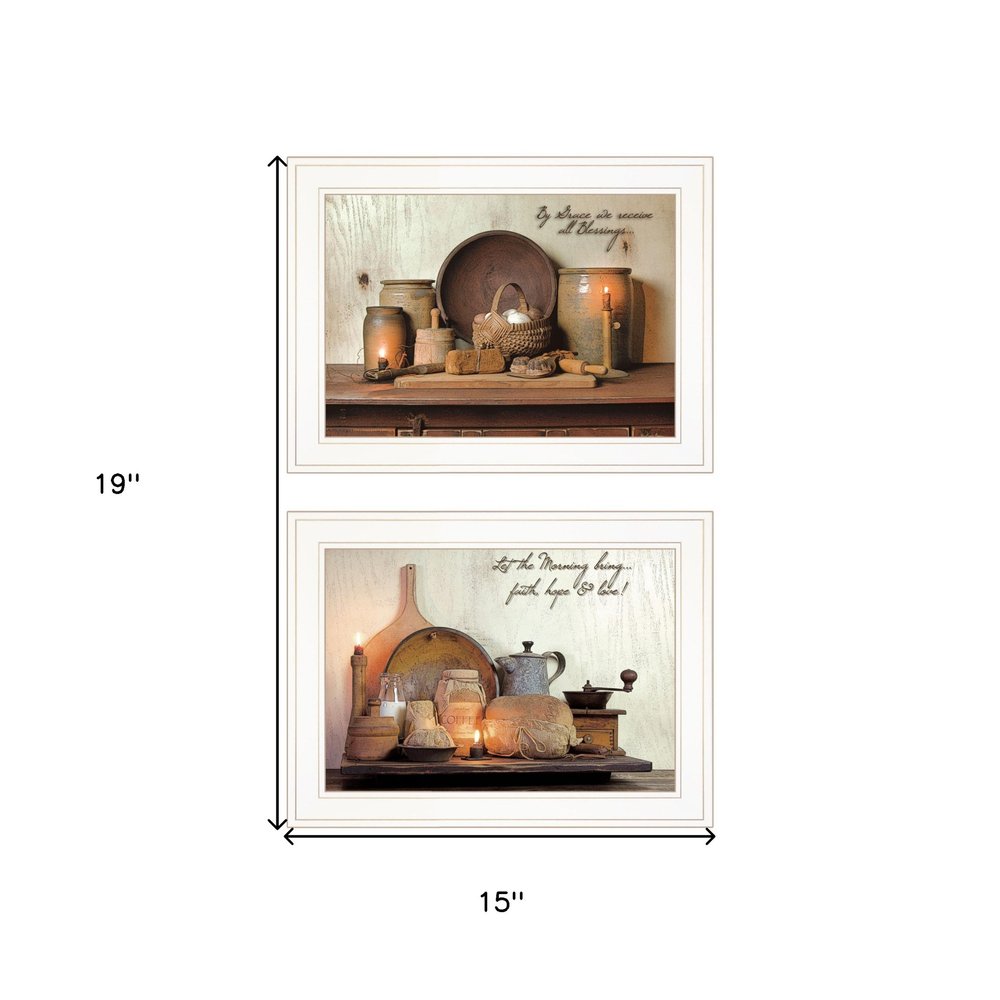 Set Of Two By Grace 1 White Framed Print Kitchen Wall Art — view 3