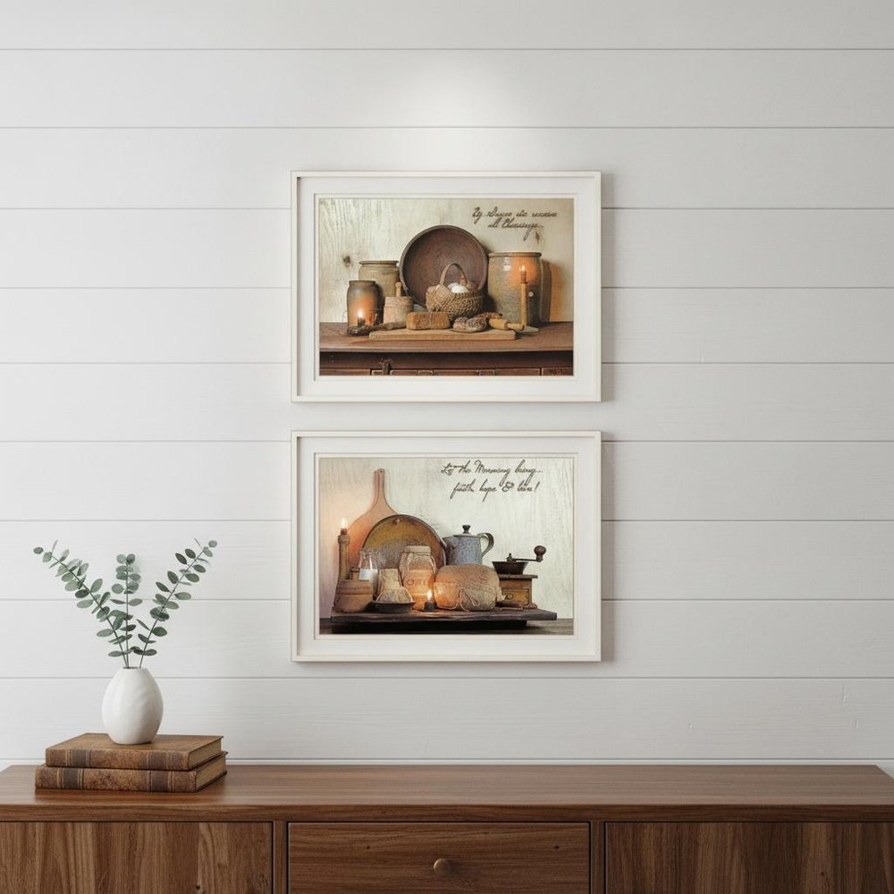 Set Of Two By Grace 1 White Framed Print Kitchen Wall Art — view 6