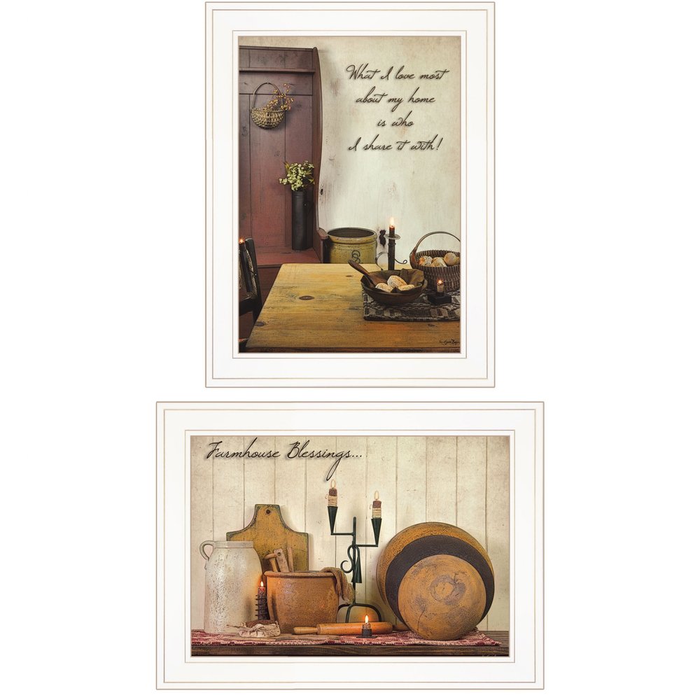 Set Of Two What I Love Most 1 White Framed Print Kitchen Wall Art — view 1