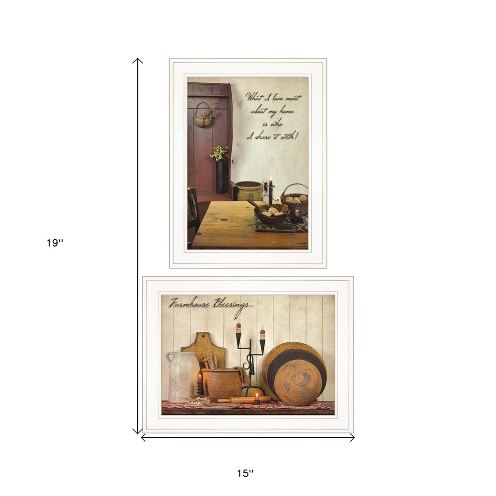 Set Of Two What I Love Most 1 White Framed Print Kitchen Wall Art — view 3