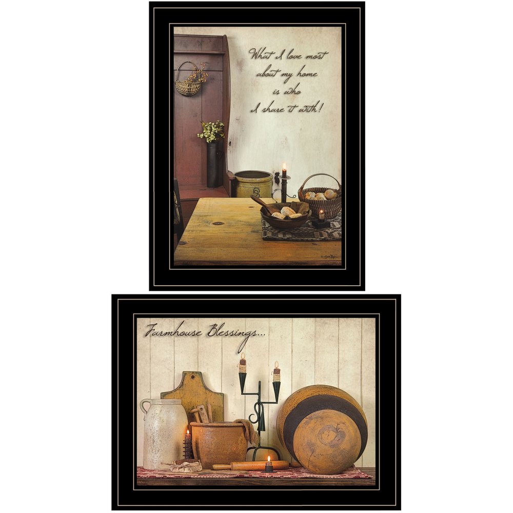 Set Of Two What I Love Most 2 Black Framed Print Kitchen Wall Art — view 1