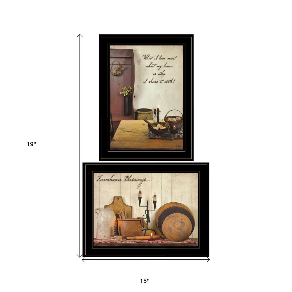Set Of Two What I Love Most 2 Black Framed Print Kitchen Wall Art — view 3