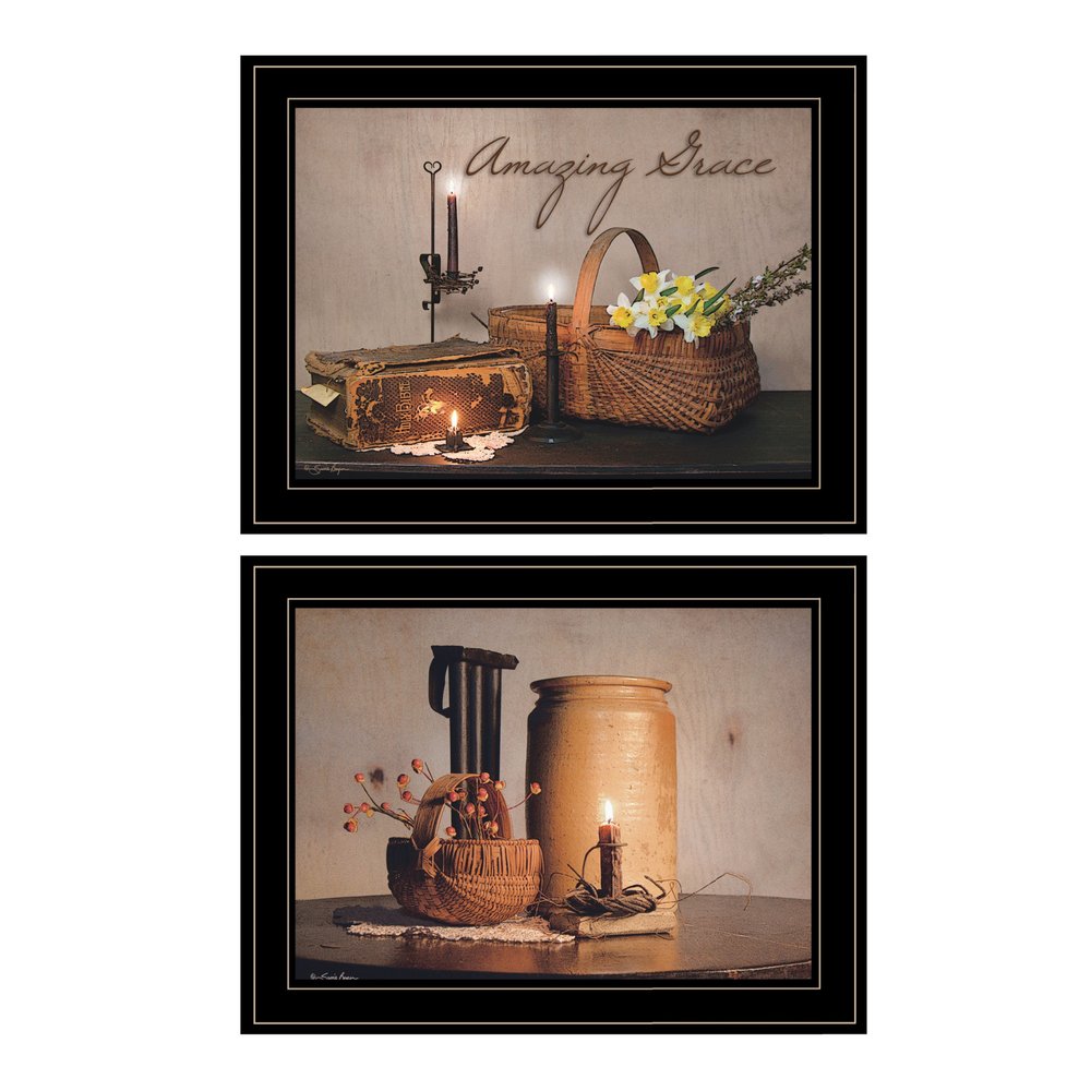 Set Of Two Amazing Grace 6 Black Framed Print Kitchen Wall Art — view 2