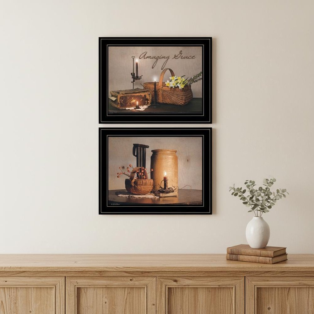 Set Of Two Amazing Grace 6 Black Framed Print Kitchen Wall Art — view 4