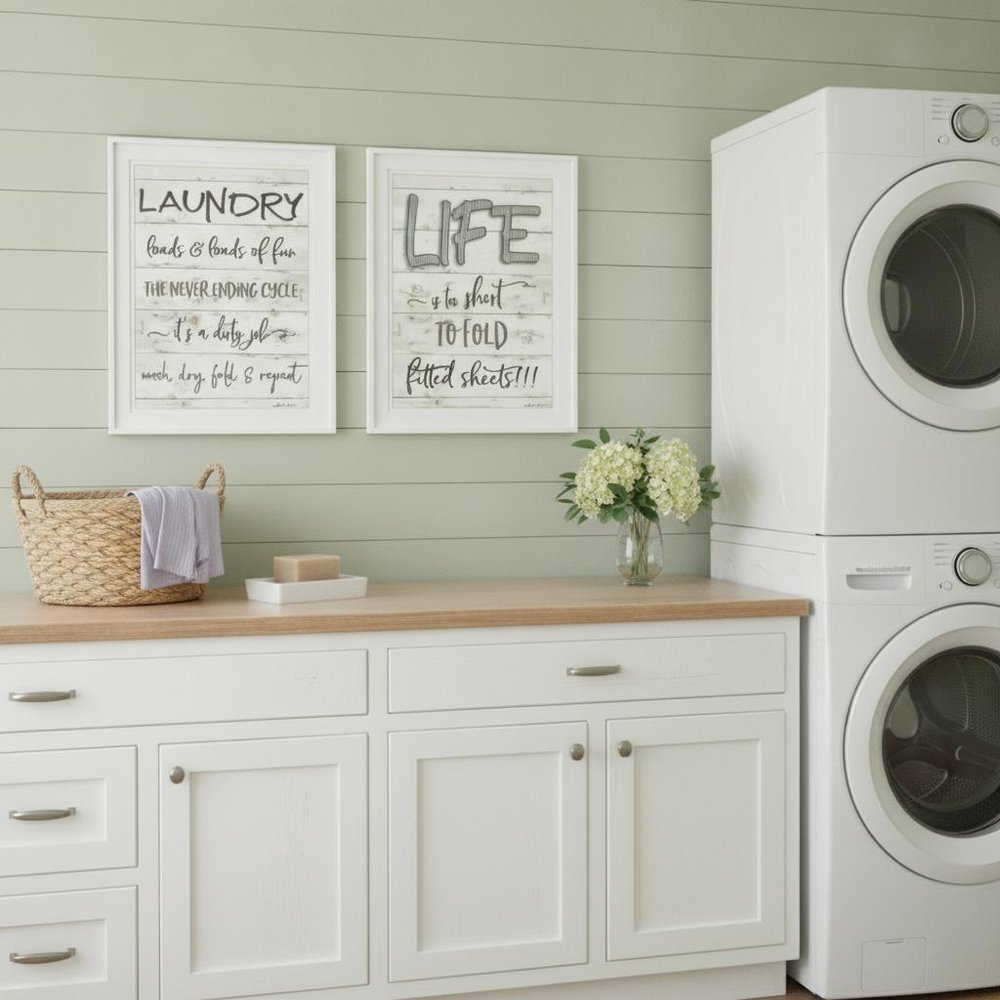 Set Of Two Loads of Fun 1 White Framed Print Bathroom Wall Art — view 4