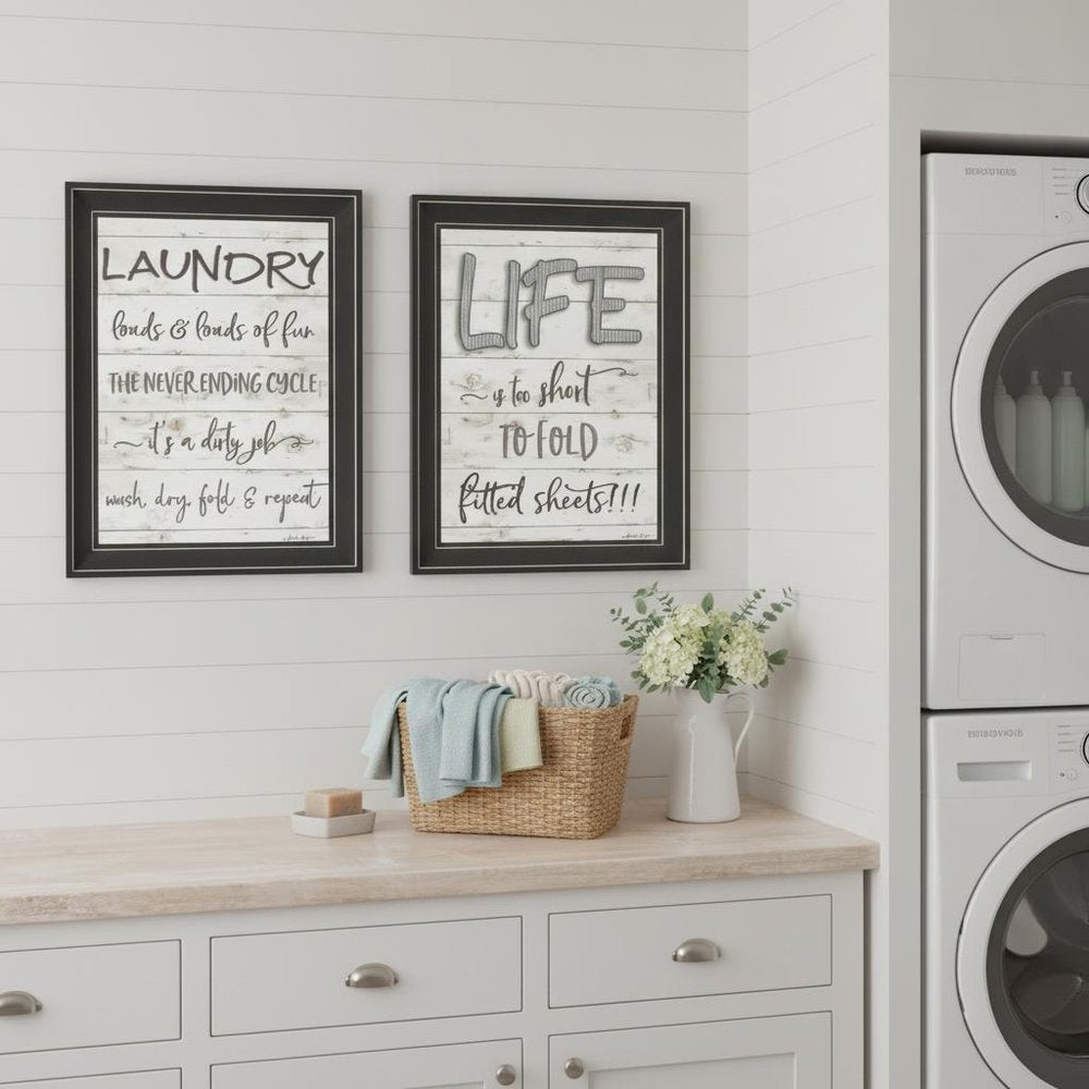 Set Of Two Loads of Fun 2 Black Framed Print Bathroom Wall Art — view 4
