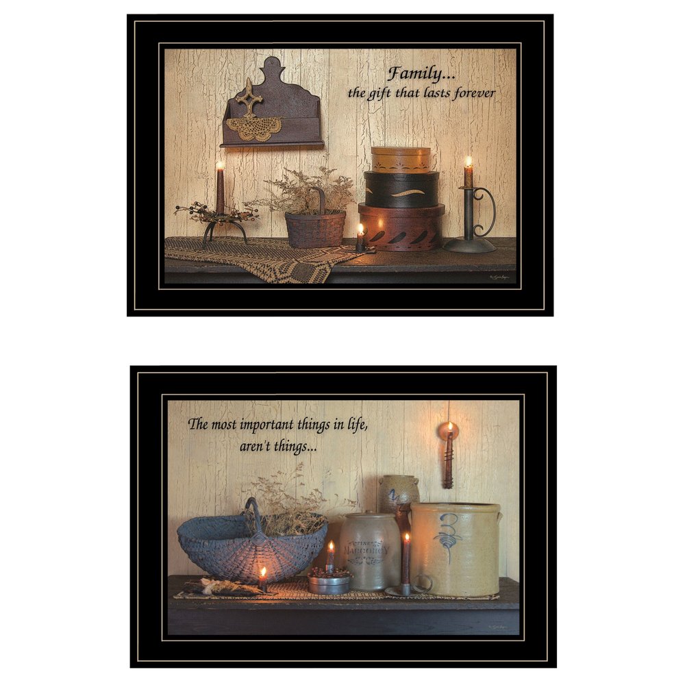 Set Of Two Family Forever 2 Black Framed Print Wall Art — view 1