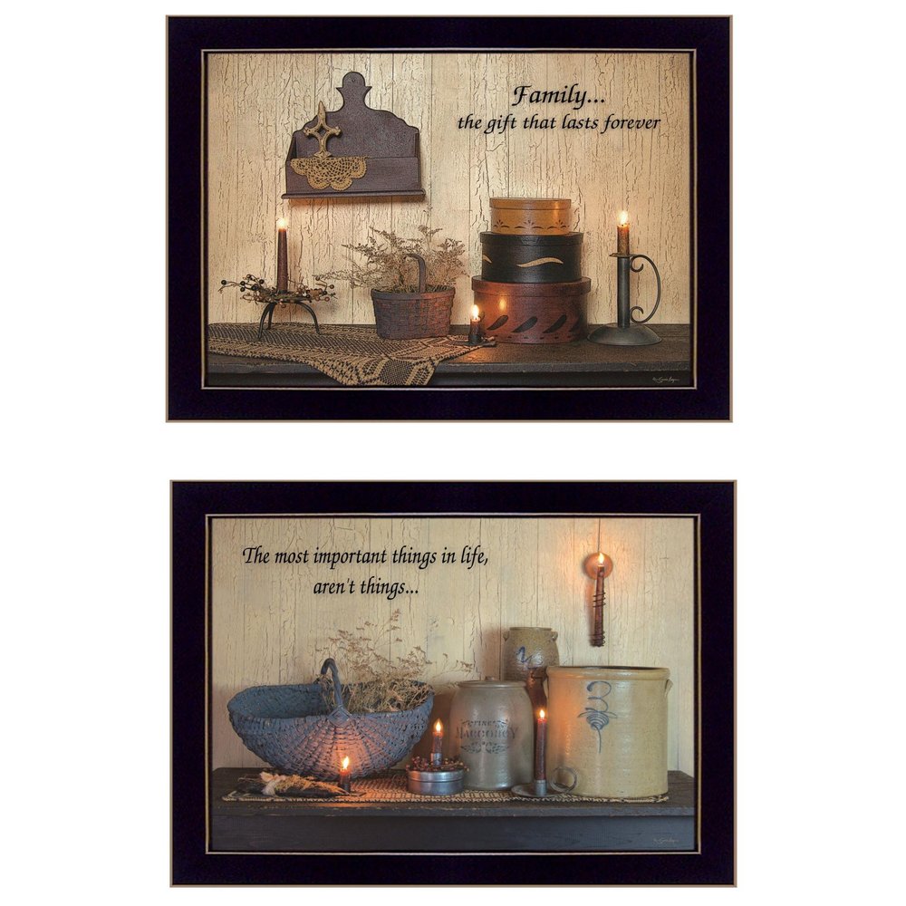 Set Of Two Family Forever 3 Black Framed Print Wall Art — view 1