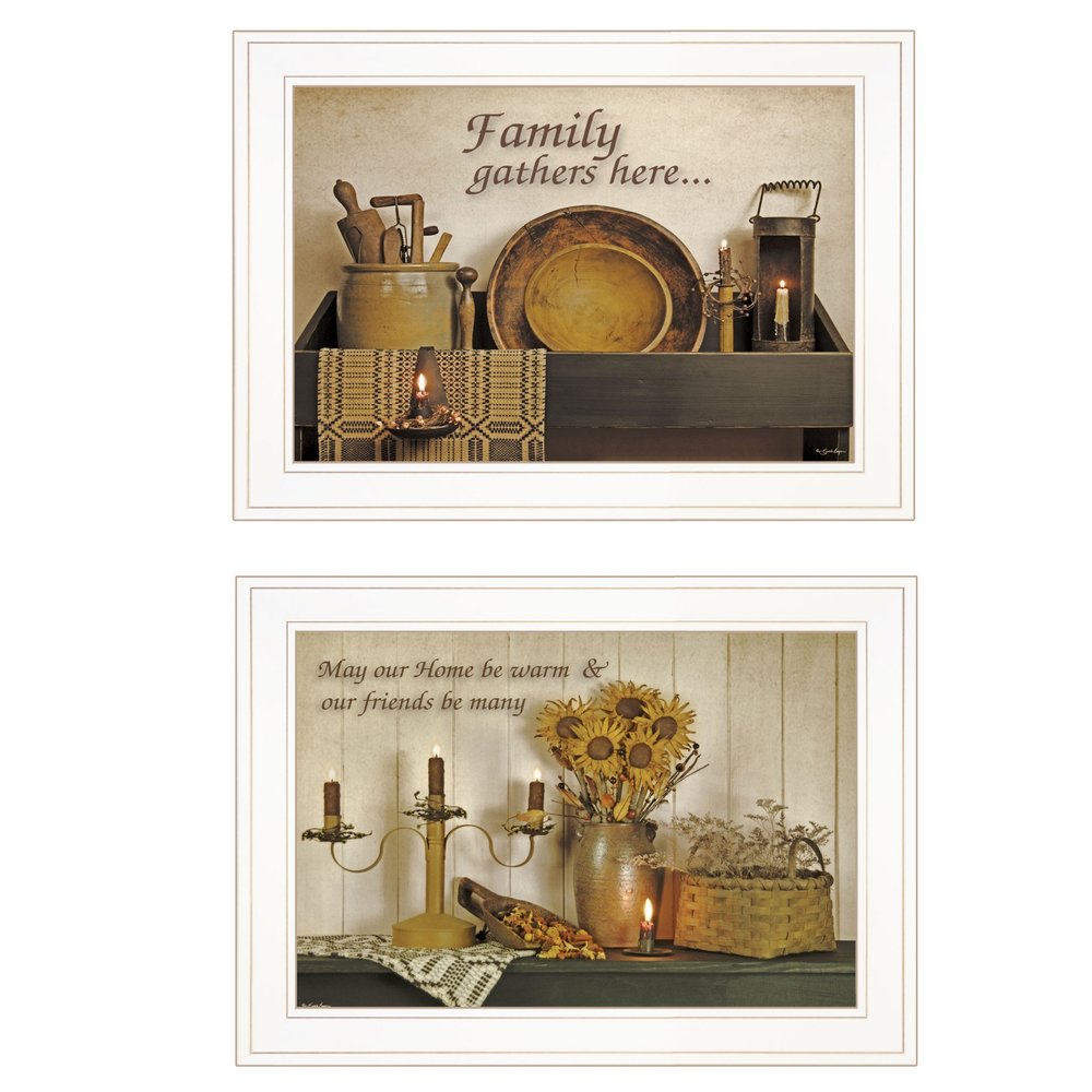 Set Of Two May Our Hearts Be warm 1 White Framed Print Kitchen Wall Art — view 1