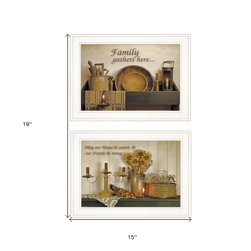 Set Of Two May Our Hearts Be warm 1 White Framed Print Kitchen Wall Art — view 4