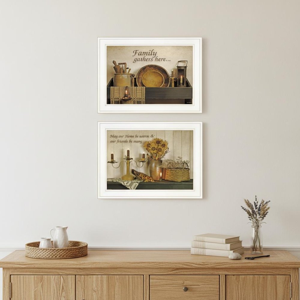 Set Of Two May Our Hearts Be warm 1 White Framed Print Kitchen Wall Art — view 6