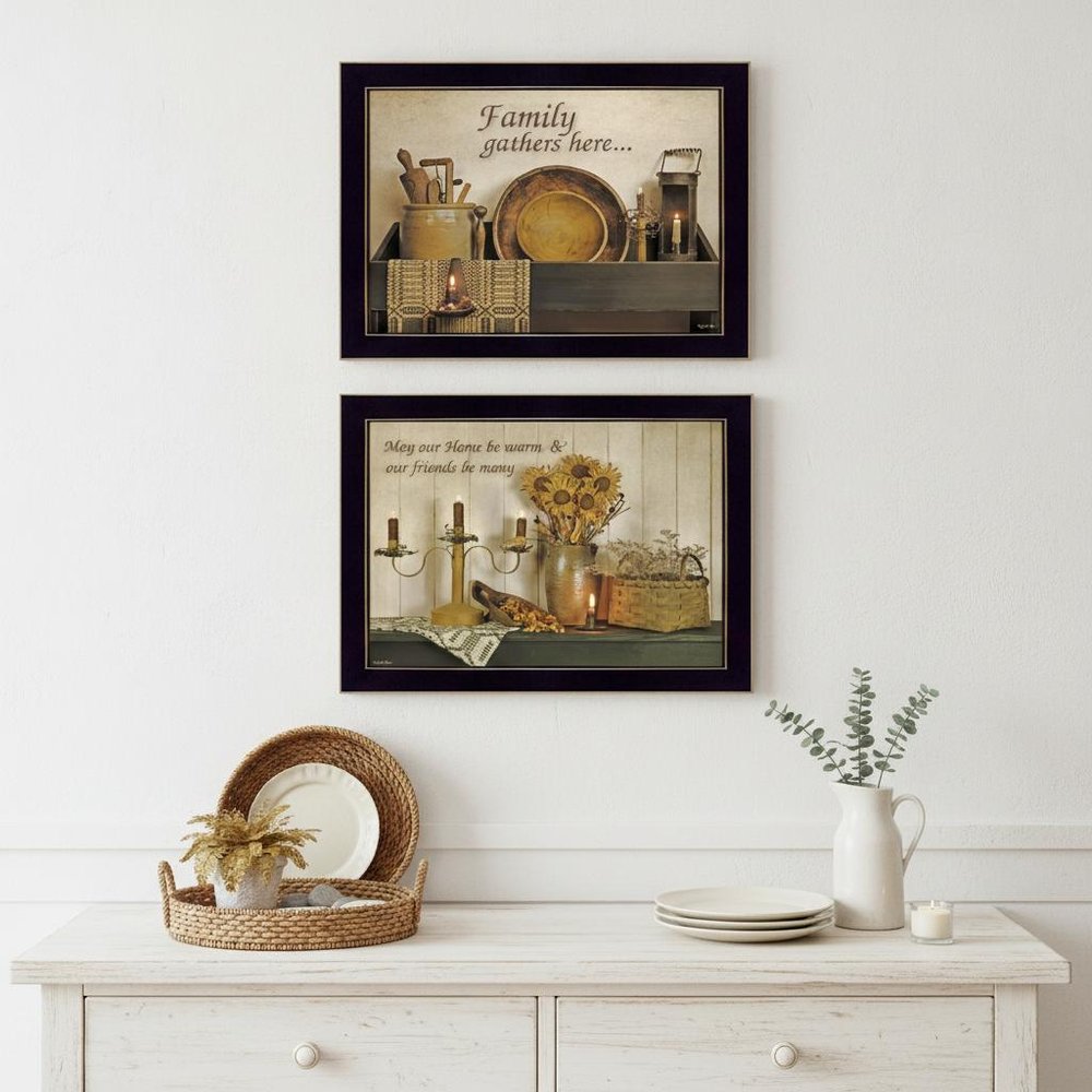 Set Of Two May Our Hearts Be warm 3 Black Framed Print Kitchen Wall Art — view 6