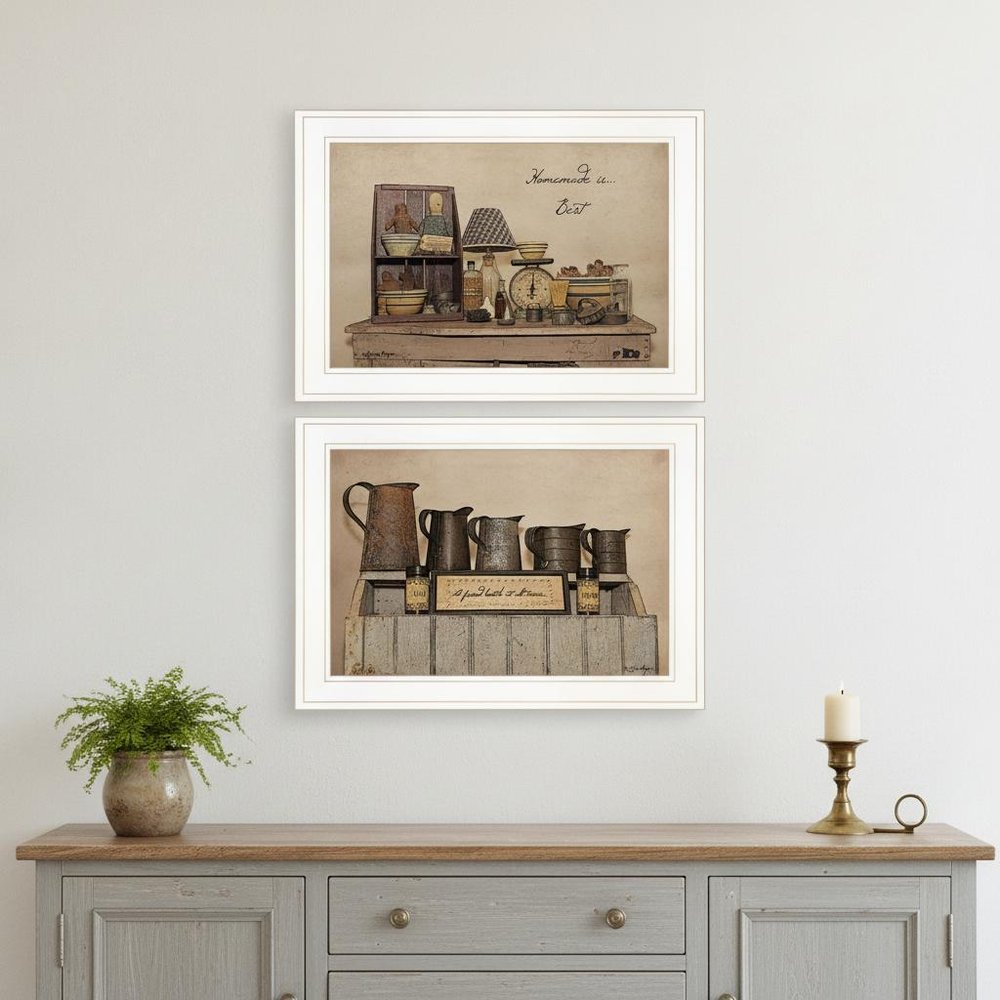 Set Of Two Homemade is Best 1 White Framed Print Kitchen Wall Art — view 5