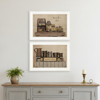 Set Of Two Homemade is Best 1 White Framed Print Kitchen Wall Art