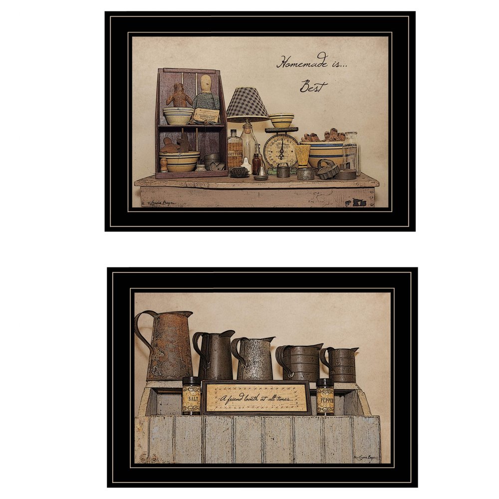 Set Of Two Homemade is Best 2 Black Framed Print Kitchen Wall Art — view 1