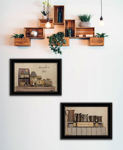Set Of Two Homemade is Best 2 Black Framed Print Kitchen Wall Art