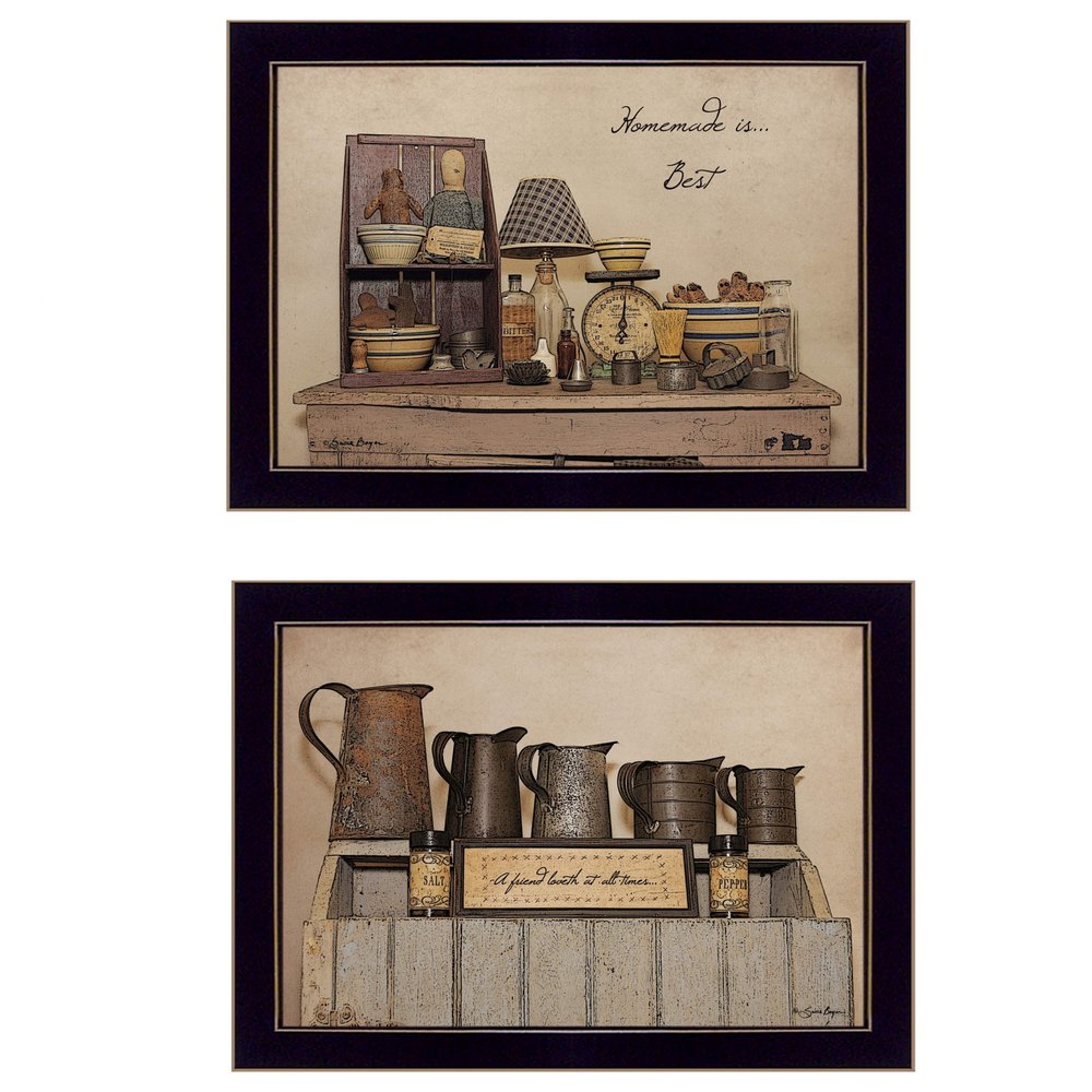 Set Of Two Homemade is Best 3 Black Framed Print Kitchen Wall Art — view 1