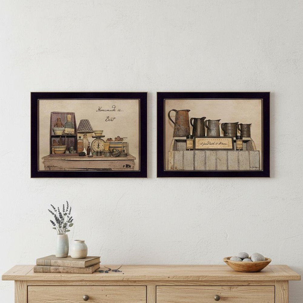 Set Of Two Homemade is Best 3 Black Framed Print Kitchen Wall Art — view 5