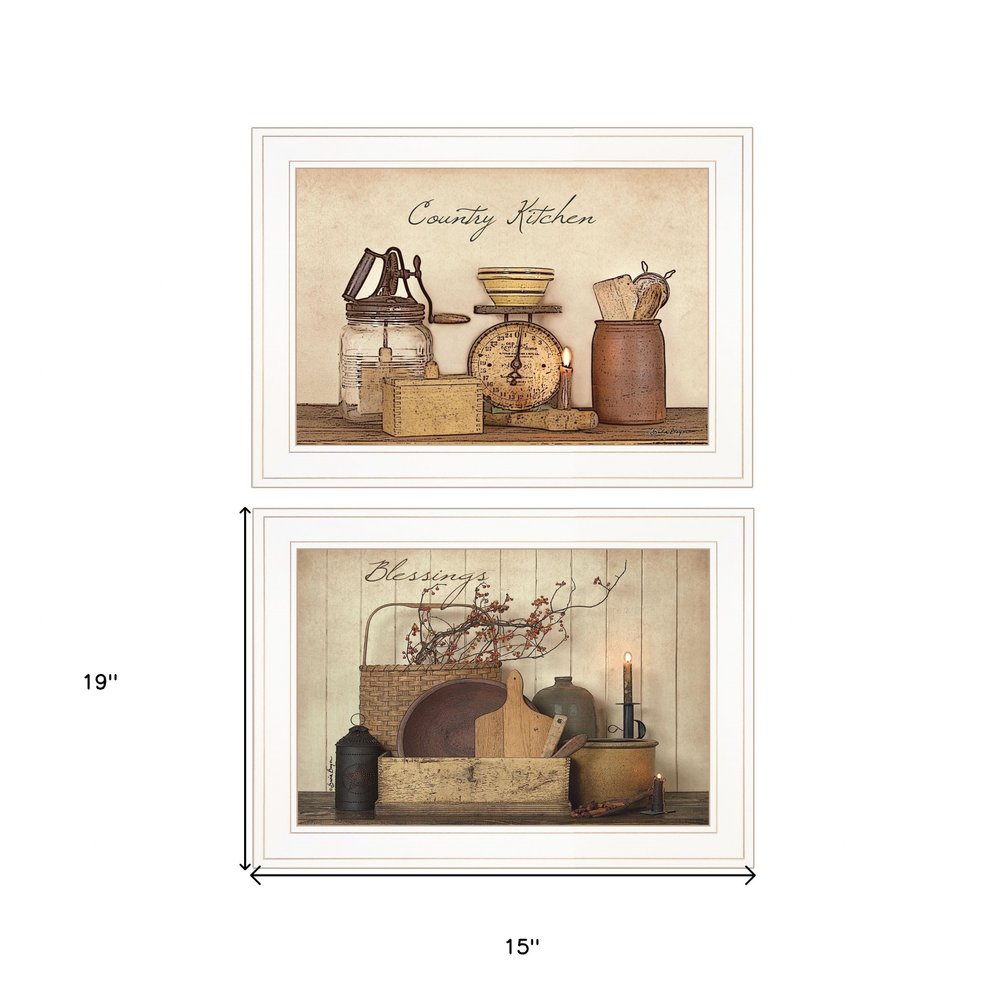 Set Of Two Candlelight and Flowers 1 White Framed Print Wall Art — view 3