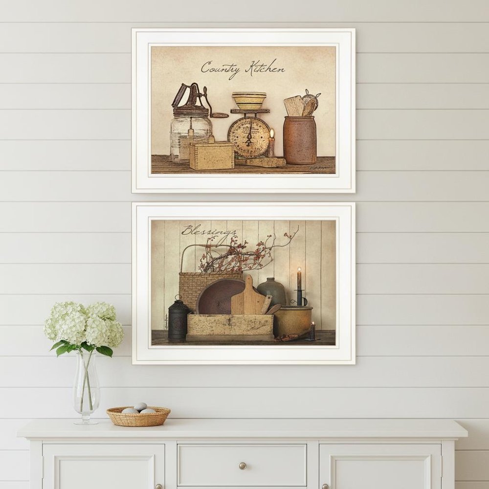 Set Of Two Candlelight and Flowers 1 White Framed Print Wall Art — view 4