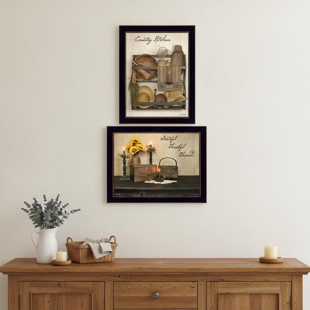 Grateful and Blessed Black Framed Print Kitchen Wall Art — view 4