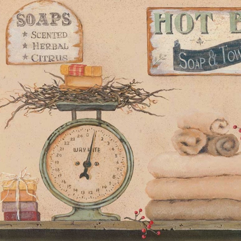Set Of Two Country Bath III White Framed Print Bathroom Wall Art — view 4