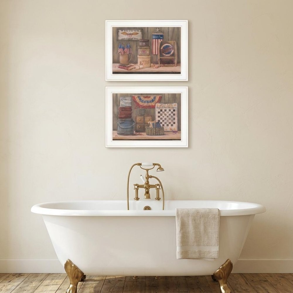 Set Of Two Sweet Land of Liberty 2 White Framed Print Wall Art — view 4