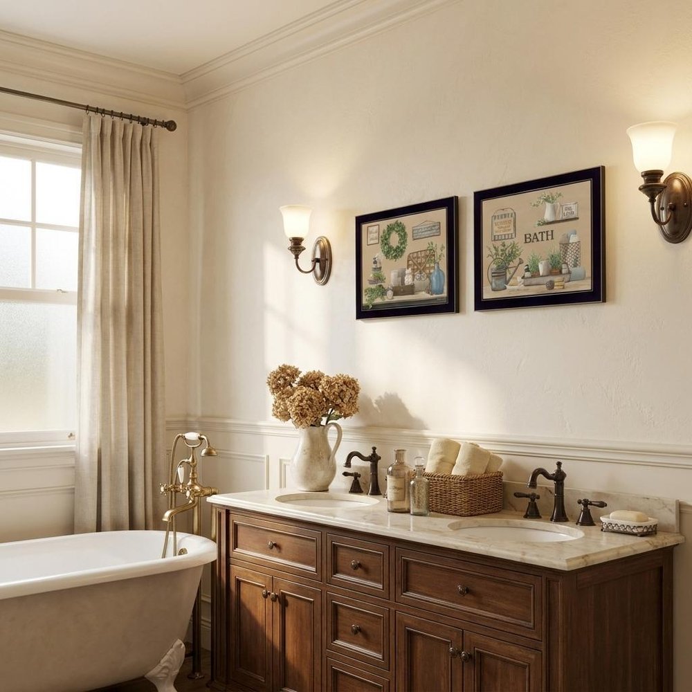 Set Of Two Bath Time 3 Black Framed Print Bathroom Wall Art — view 5