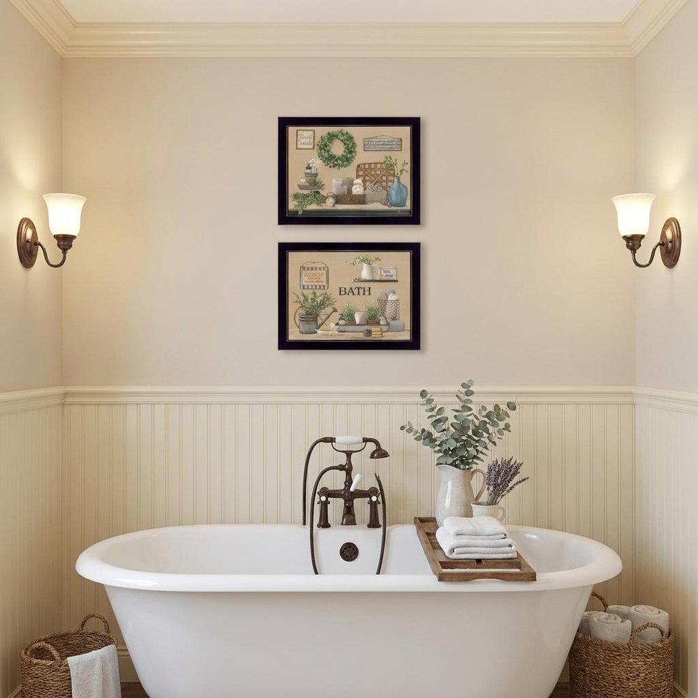 Set Of Two Bath Time 3 Black Framed Print Bathroom Wall Art — view 7