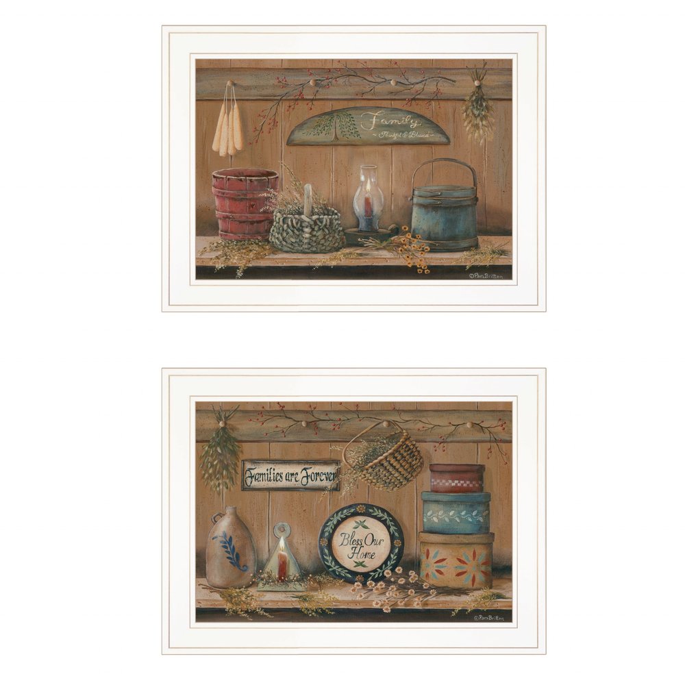 Set Of Two Shelf Treasures 1 White Framed Print Wall Art — view 1