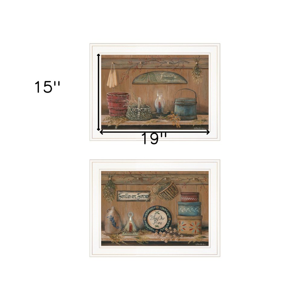 Set Of Two Shelf Treasures 1 White Framed Print Wall Art — view 3