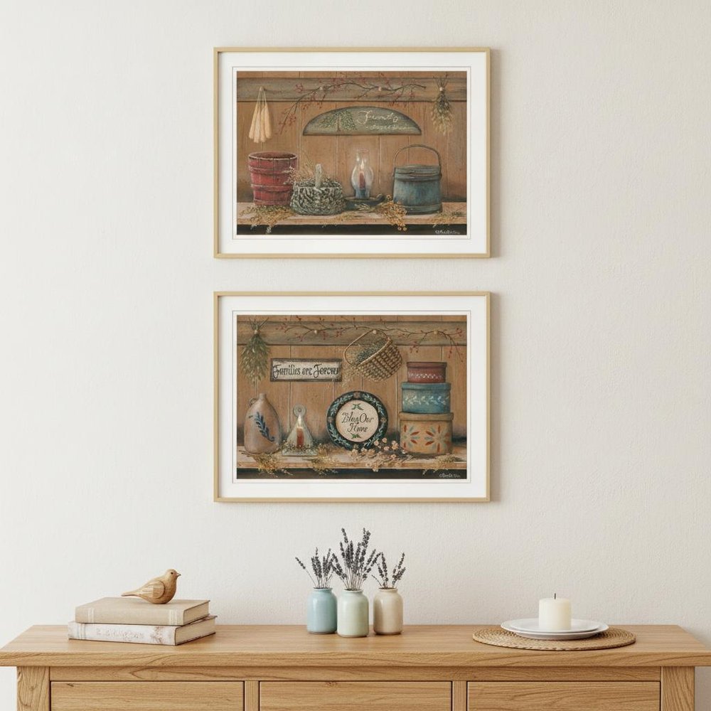 Set Of Two Shelf Treasures 1 White Framed Print Wall Art — view 4