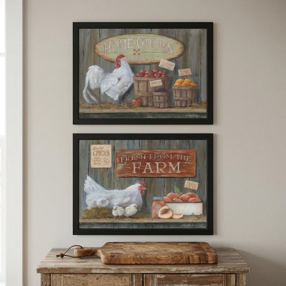 Set Of Two Home Grown 2 Black Framed Print Wall Art