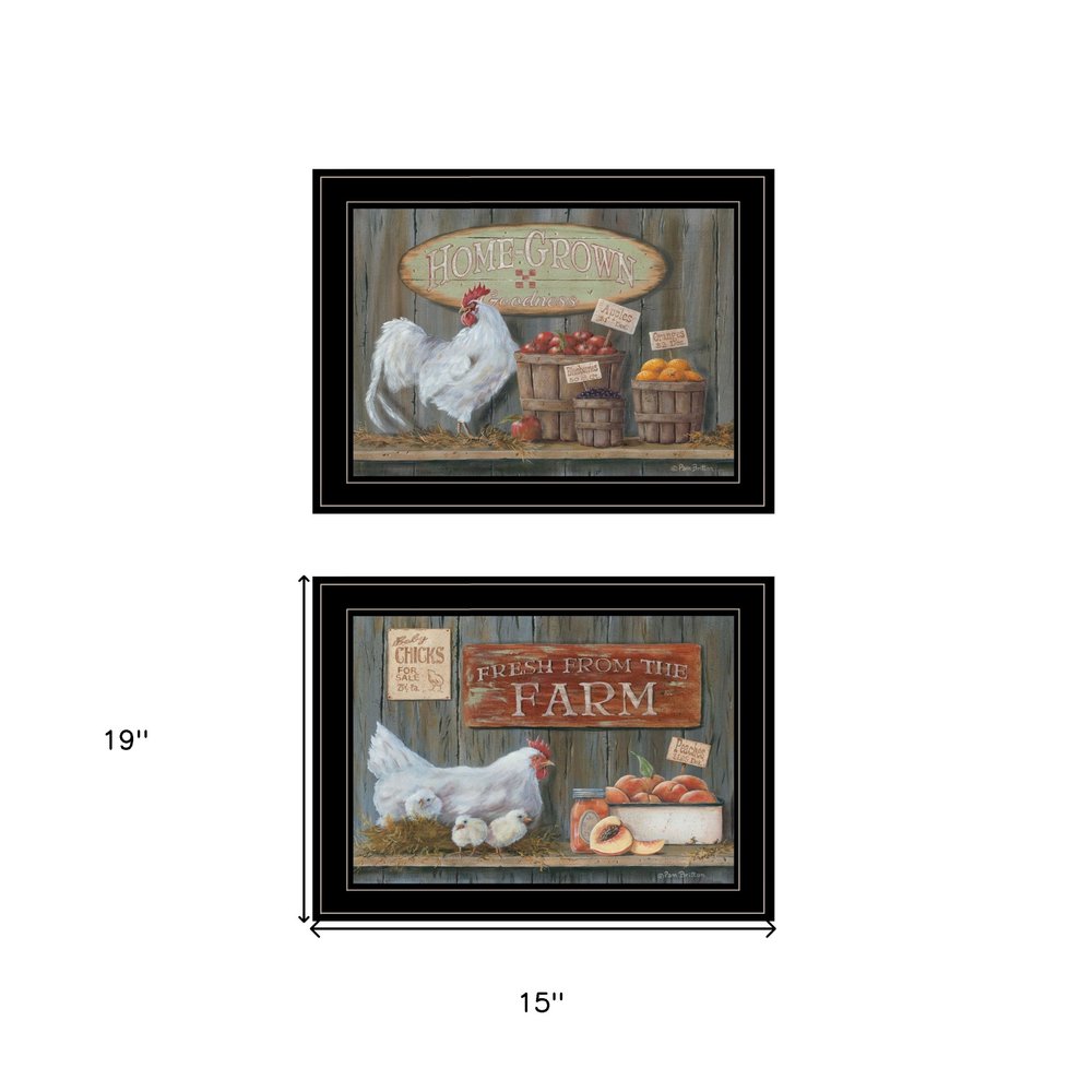 Set Of Two Home Grown 2 Black Framed Print Wall Art — view 4