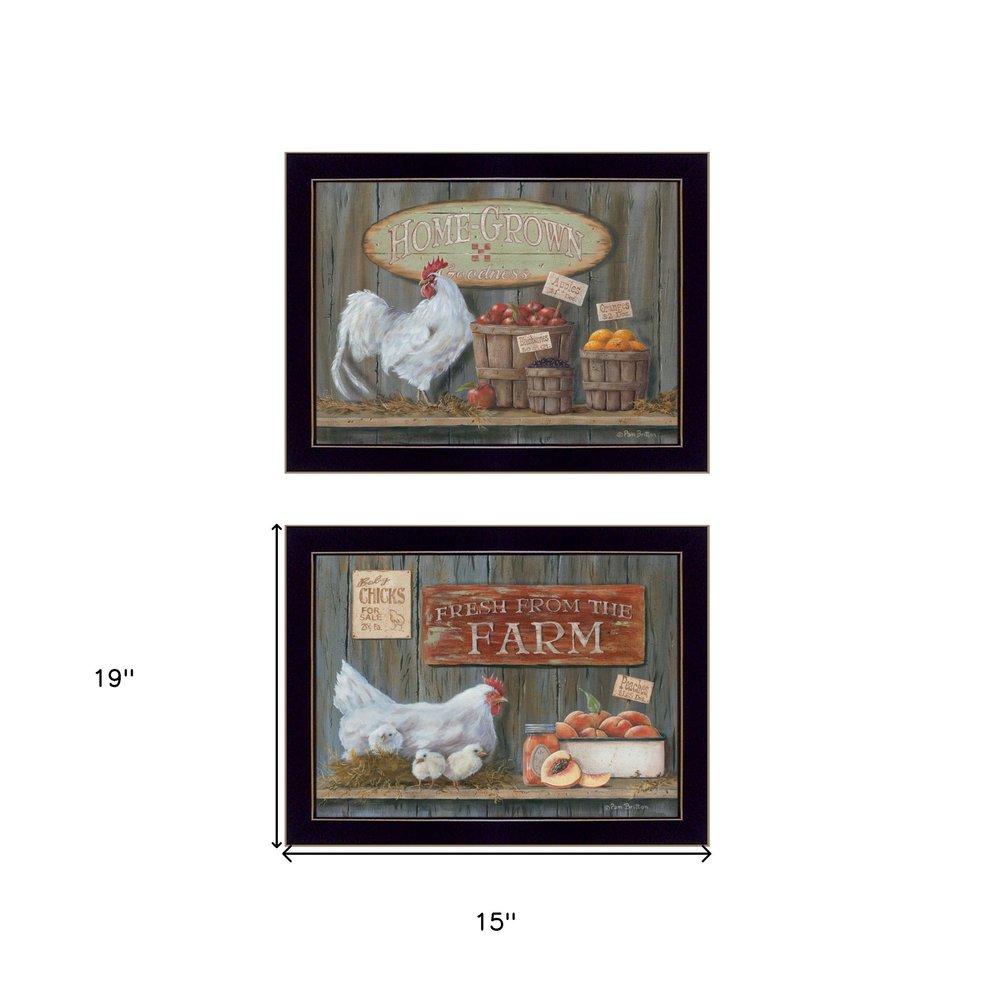 Set Of Two Home Grown 3 Black Framed Print Wall Art — view 3