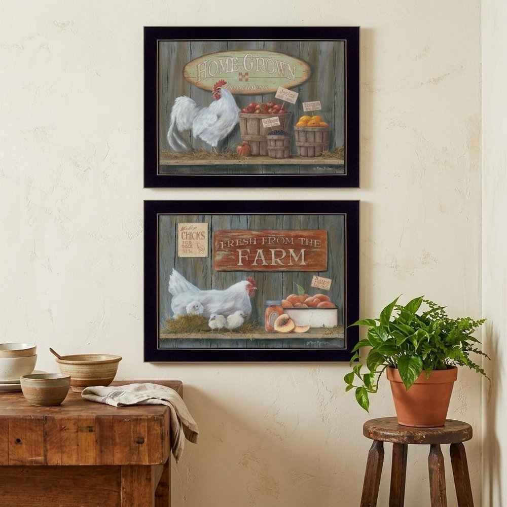 Set Of Two Home Grown 3 Black Framed Print Wall Art — view 4