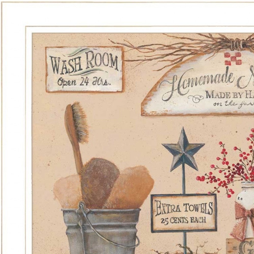 Set Of Two Wash Room 4 White Framed Print Bathroom Wall Art — view 4