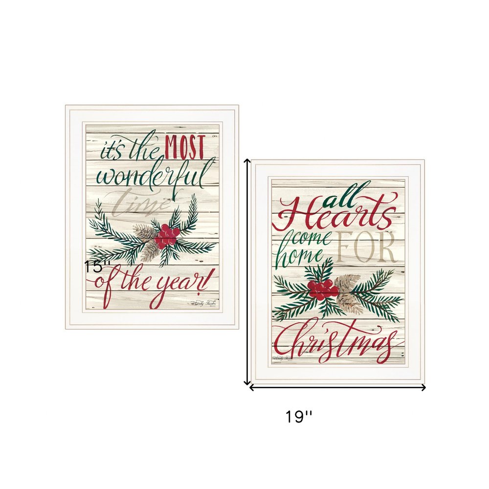 Set Of Two All Heart Come Home for Christmas 1 White Framed Print Wall Art — view 3