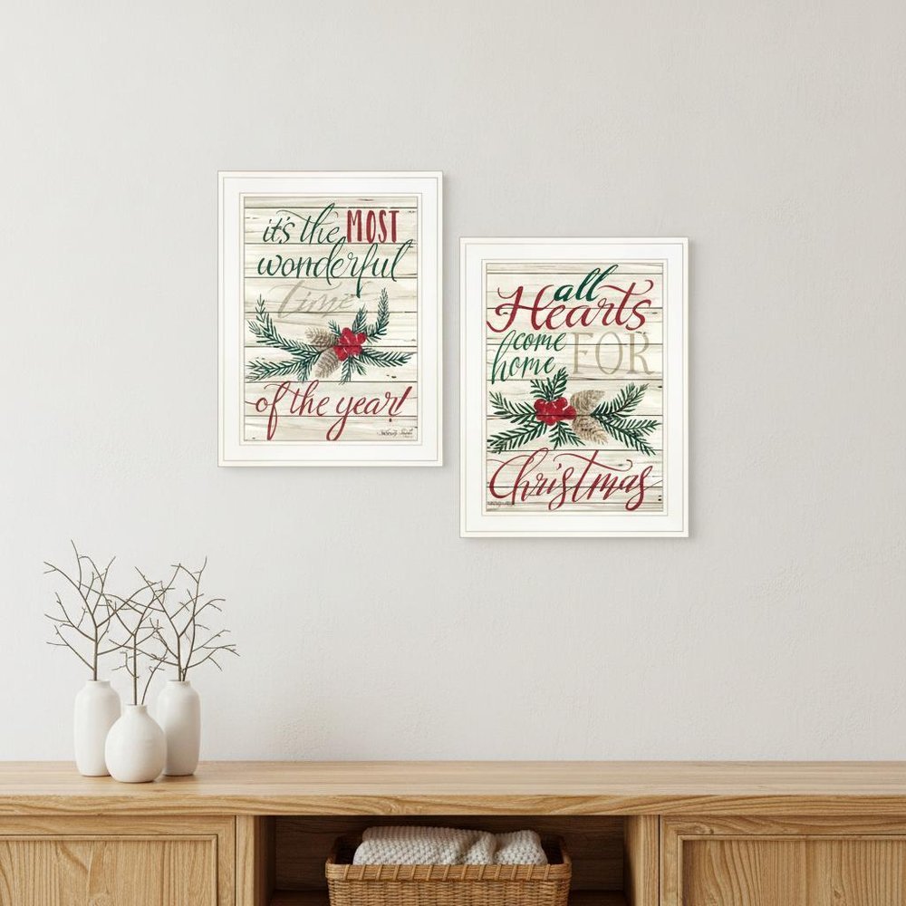 Set Of Two All Heart Come Home for Christmas 1 White Framed Print Wall Art — view 4