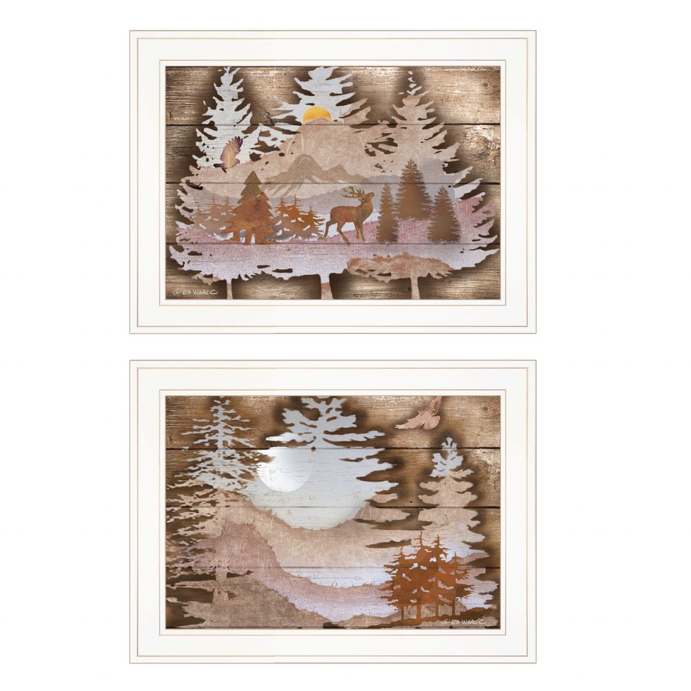 Set Of Two Great Outdoors 1 White Framed Print Wall Art — view 1