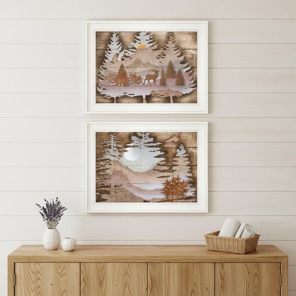 Set Of Two Great Outdoors 1 White Framed Print Wall Art — view 4